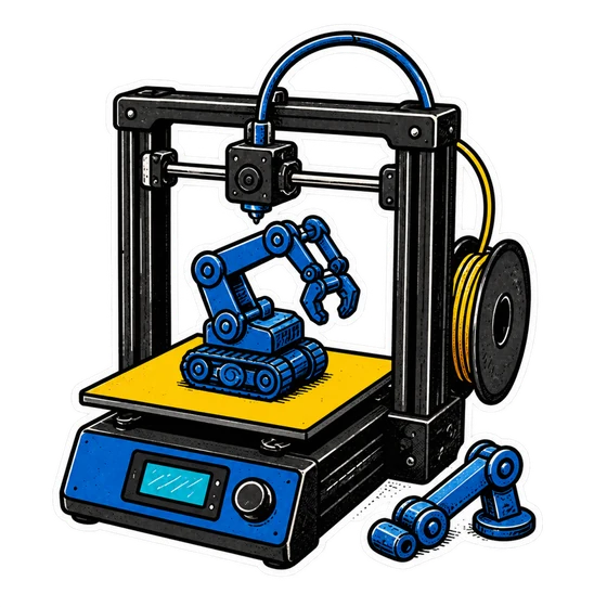 ロボット部品を造形する3Dプリンター